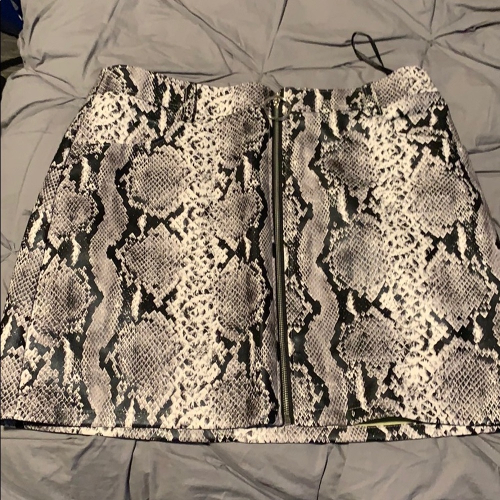 Snake skin mini skirt